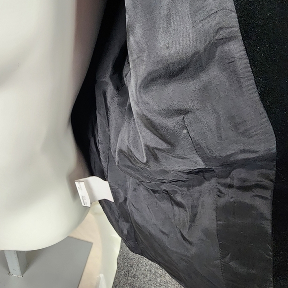 Vintage Louben Wool Tweed Blazer Velvet Accents Black White Size 10 - Picture 12 of 13